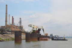 The M/V Paul T performing harbor services on the Ohio River