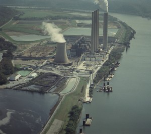 Power plant by river